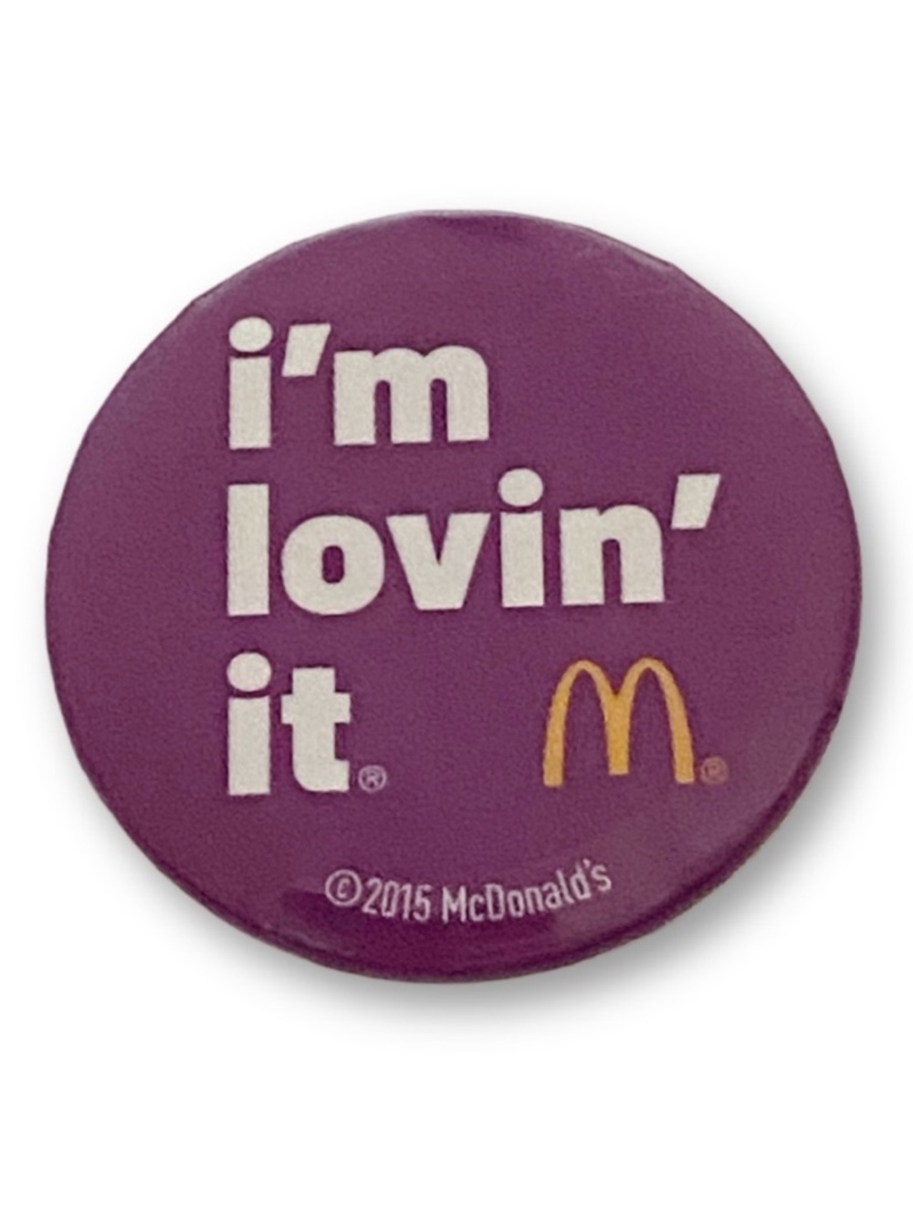 McDonald’s Pin I’m Lovin’ It  Purple Colorful Pop Art Icons 1.25” Pinback Button